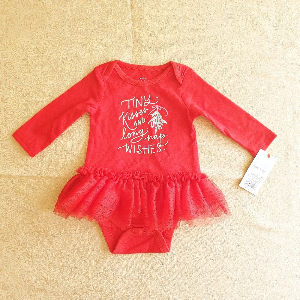 Nwt Baby Cat & Jack "Tiny Kisses" tutu bodysuit